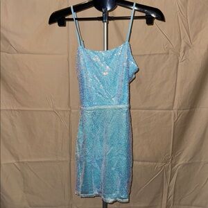 Sequin Mini Dress in Blue